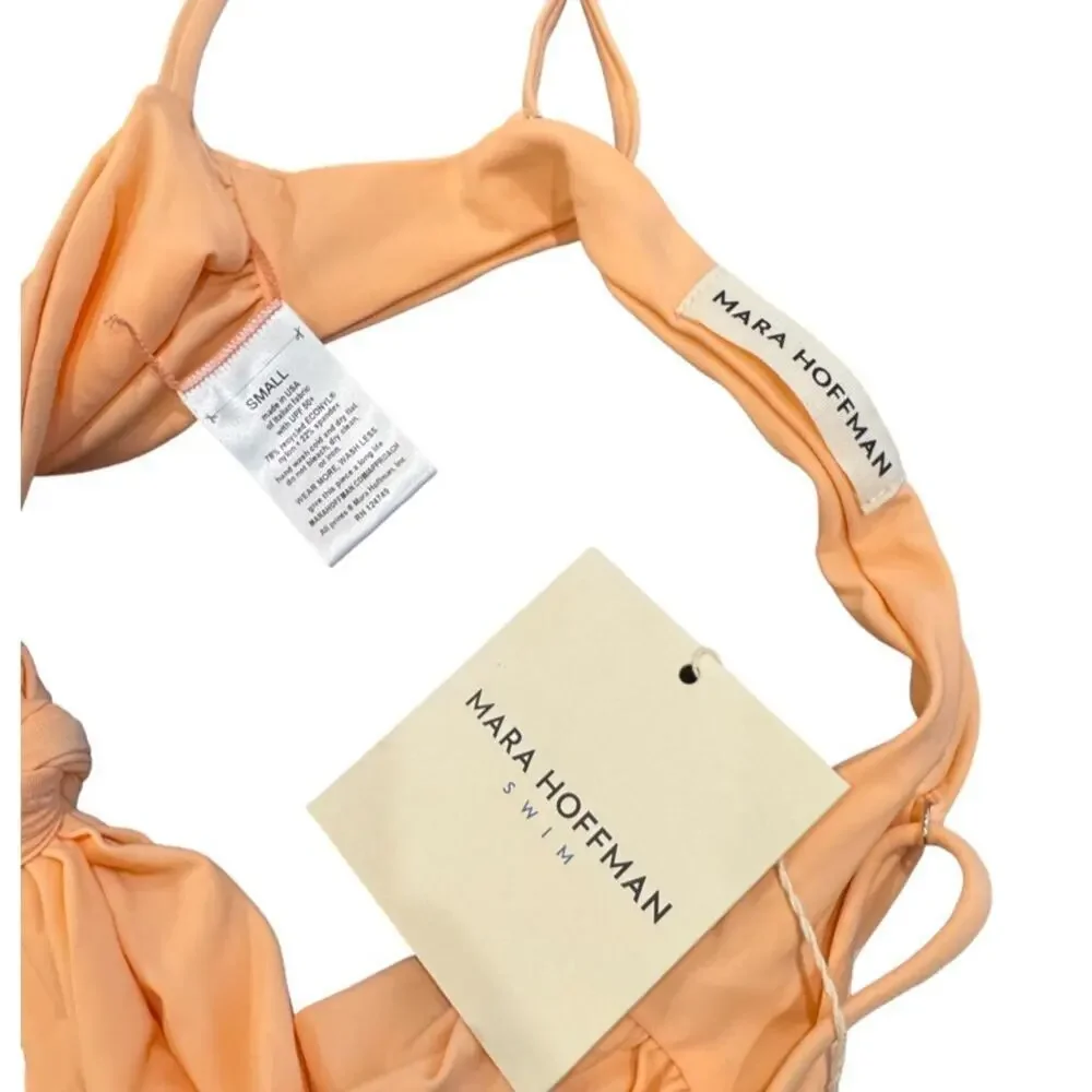 Mara Hoffman Carla Bikini Top - Peach Size S